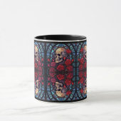 Mirrored Skulls & Rose Kaffee Tasse (Zentrum)