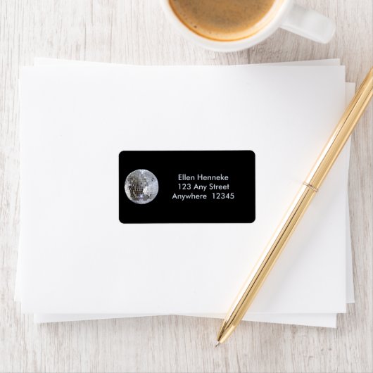 Mirroter Disco-Ball 1 Adressaufkleber (Insitu)