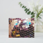 Mirroter Disco-Ball Ankündigungspostkarte (Stehend Vorderseite)