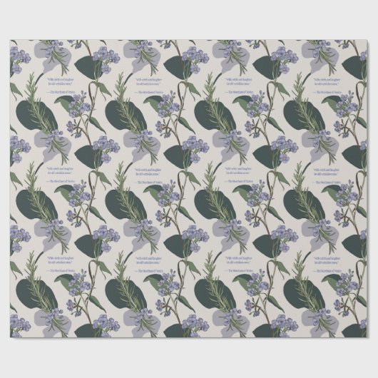 "Mirthful Blossoms" Rosemary & Vergessen-Me-not Geschenkpapier (Flach)