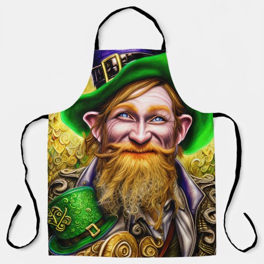 Mirthful Green and Gold St Patricks Day Leprechaun Schürze (Vorderseite)