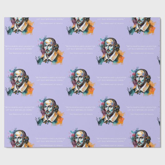 Mirthful Shakespeare - farbenprächtiges Wrapping P Geschenkpapier (Flach)