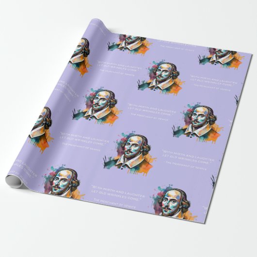 Mirthful Shakespeare - farbenprächtiges Wrapping P Geschenkpapier (Ungerollt)