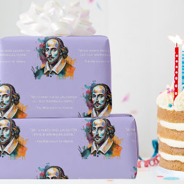 Mirthful Shakespeare - farbenprächtiges Wrapping P Geschenkpapier