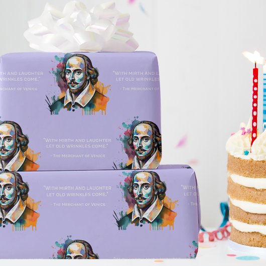 Mirthful Shakespeare - farbenprächtiges Wrapping P Geschenkpapier