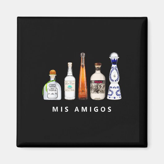 Mis Amigos Tequila Funny Cinco De Mayo Mexican Par Magnet (Vorne)