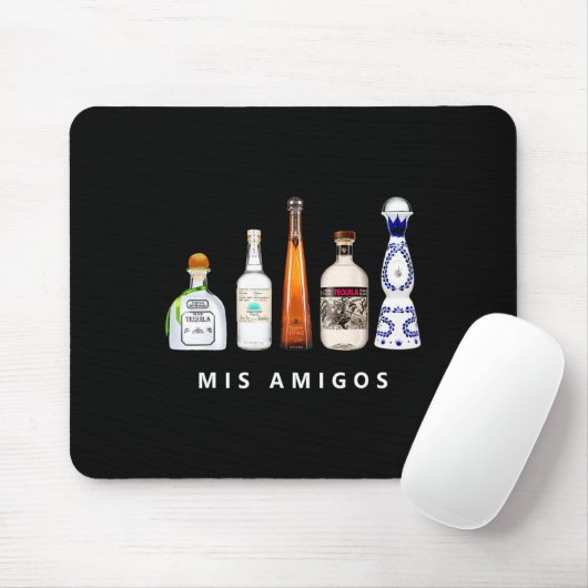 Mis Amigos Tequila Funny Cinco De Mayo Mexican Par Mousepad (Mit Mouse)