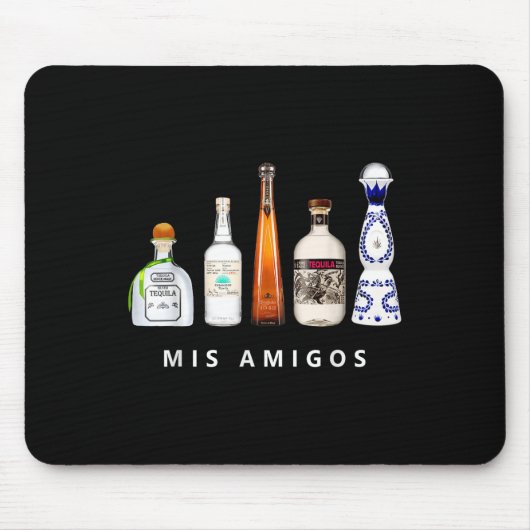 Mis Amigos Tequila Funny Cinco De Mayo Mexican Par Mousepad (Vorne)