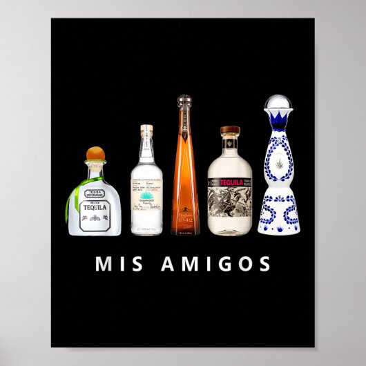Mis Amigos Tequila Funny Cinco De Mayo Mexican Par Poster (Vorne)