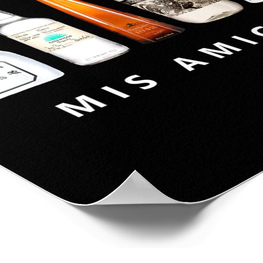 Mis Amigos Tequila Funny Cinco De Mayo Mexican Par Poster (Ecke)