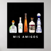 Mis Amigos Tequila Funny Cinco De Mayo Mexican Par Poster (Vorne)