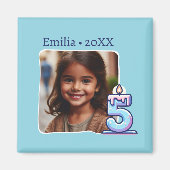 Mis Cinco Años Cumpleaños con Foto Magnet (Vorne)