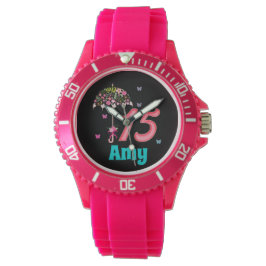 Mis Quince 15. Geburtstag 15 Jahre alt Custom Armbanduhr