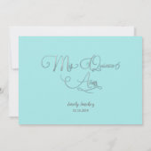 Mis Quince Anos Blue Silver Spanish Trendy Foto Einladung (Rückseite)