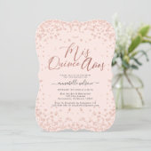 Mis Quince Años Blush Quinceñera Einladung (Stehend Vorderseite)