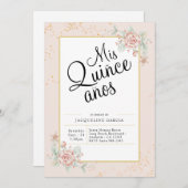 Mis Quince Anos Chic Floral Quinceañera Einladung (Vorne/Hinten)