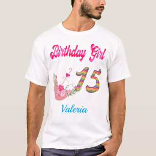 Mis Quince Años Colorful Birthday Girl Custom T-S T-Shirt
