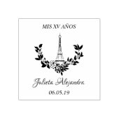 Mis Quince años Diseño Floral París Gummistempel (Prägung)
