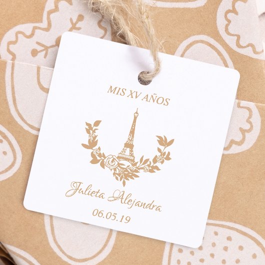 Mis Quince años Diseño Floral París Gummistempel