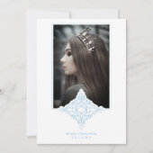 Mis Quince Años Español Foto Efecto Dusty Blue Einladung (Vorderseite)