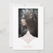 Mis Quince Años Español Foto Efecto Dusty Rose Einladung (Vorderseite)