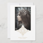 Mis Quince Años Español Foto Efecto Encaje Dorado Einladung (Vorderseite)