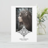 Mis Quince Años Español Foto Efecto Encaje Negro Einladung (Stehend Vorderseite)