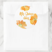Mis Quince Anos Floral Bright Quinceanera Runder Aufkleber (Tasche)