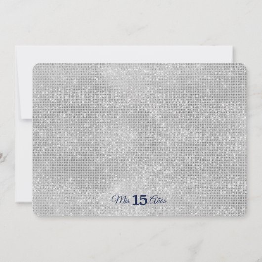 Mis Quince Años Invitación de Quinceañera Azul Einladung (Rückseite)