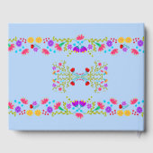 Mis Quince Anos Light Blue Floral Quinceanera Gästebuch (Rückseite)