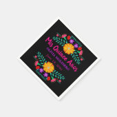 Mis Quince Anos Mexican Fiesta Quincenera Black Serviette (Ecke)