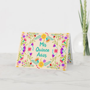 Mis Quince Anos Mexican Floral Quinceanera Einladung