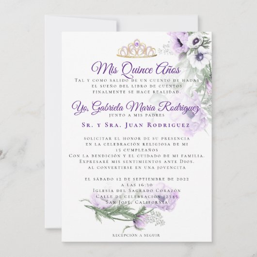 Mis Quince Años Modernos Einladung (Vorderseite)