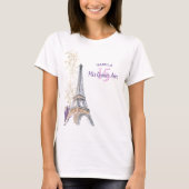 Mis Quince Anos Paris Eiffel Tower Custom Geburtst T-Shirt (Vorderseite)