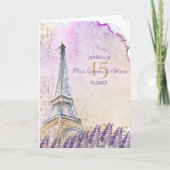 Mis Quince Anos Paris Eiffel Tower Lavender Einladung (Vorderseite)