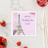 Mis Quince Anos Paris Theme Pink Gold Eiffel Tower Serviette (Beispiel)