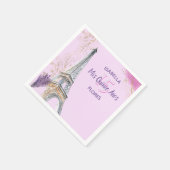 Mis Quince Anos Paris Theme Pink Gold Eiffel Tower Serviette (Ecke)