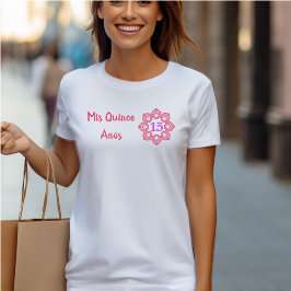Mis Quince Anos Pink Papel Picado Quinceanera T-Shirt