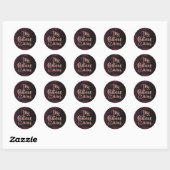 Mis Quince Años Round Stickers | Elegant Burgundy  (Blatt)