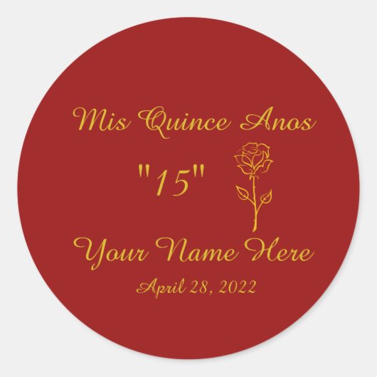 Mis Quince Anos Stickers (Vorderseite)