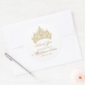 Mis Quince Anos White Gold Tiara Eleganter Sticker (Umschlag)
