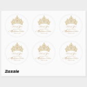 Mis Quince Anos White Gold Tiara Eleganter Sticker (Blatt)