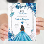 Mis Quince Aqua Aquamarine Blumenkrone Quinceañera Einladung<br><div class="desc">Mis Quince Aqua Aquamarine Blumenkrone Quinceañera Einladung 15 Anos Geburtstag</div>