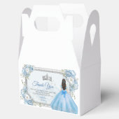 Mis Quince Blue Floral Silver Crown Quinceañera Geschenkschachtel (Geöffnet)