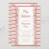 Mis Quince Blush Pink Glitzer Quinceañera 15. Einladung (Vorne/Hinten)