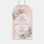 Mis Quince Boho Feier Geschenk-Anhänger Blush Rosa Geschenkanhänger (Vorderseite)