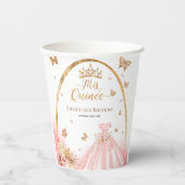 Mis Quince Boho Floral Blush Pink Quinceanera Pappbecher (Vorderseite)