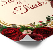 Mis Quince Burgundy Floral Rustic Sweet Leckereien Poster (Ecke)