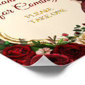 Mis Quince Burgundy Floral Rustic Vielen Dank, das Poster (Ecke)
