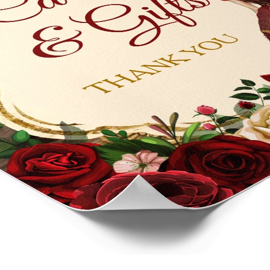 Mis Quince Burgundy Rustikale Karten Geschenke Poster (Ecke)